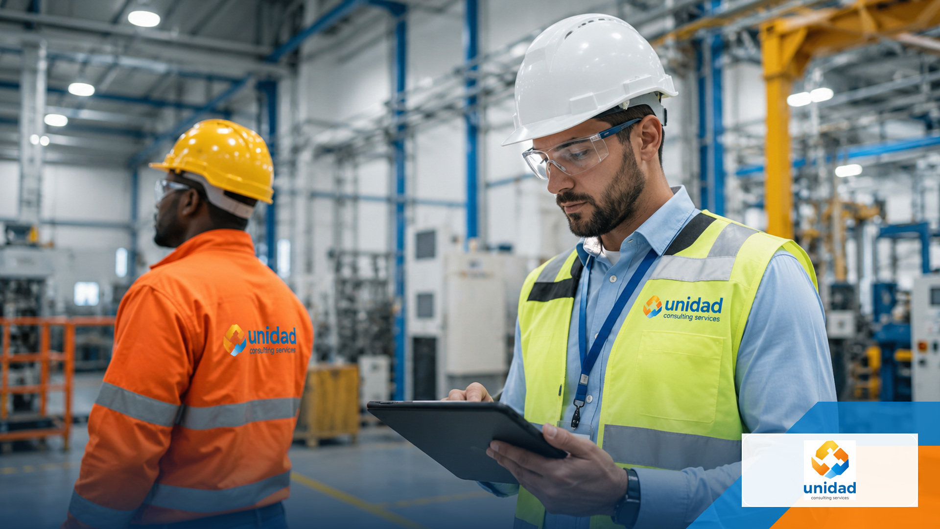 QHSE professionals conducting an industrial workplace inspection