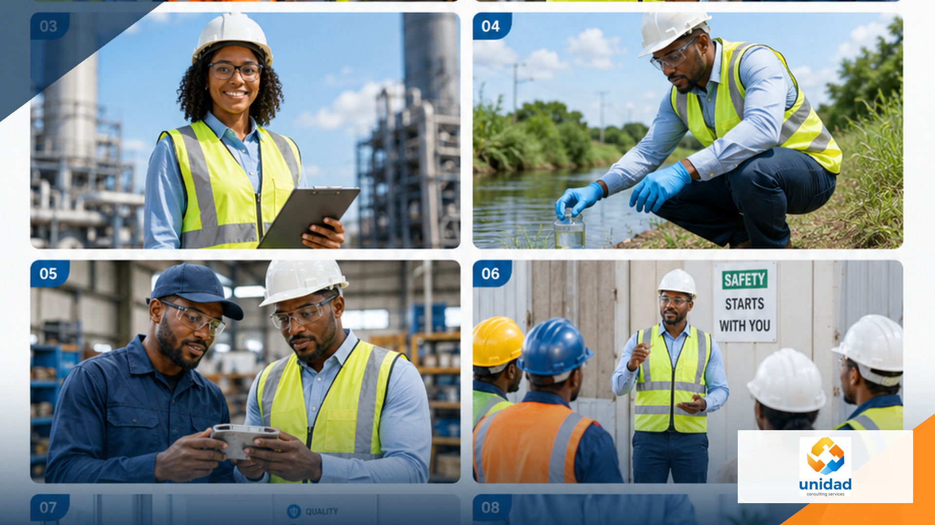 QHSE professional reviewing workplace documentation