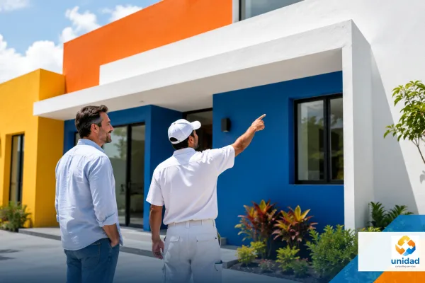 Painting representative discussing a project with a client