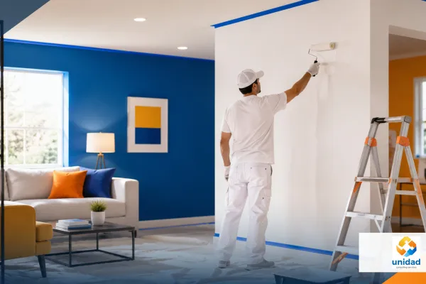 Painting supervisor reviewing completed work